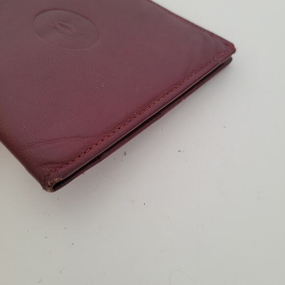 Must De Cartier Men's Bifold Leather Bordeaux Red Wallet Medium Card Bill - Picture 9 of 10